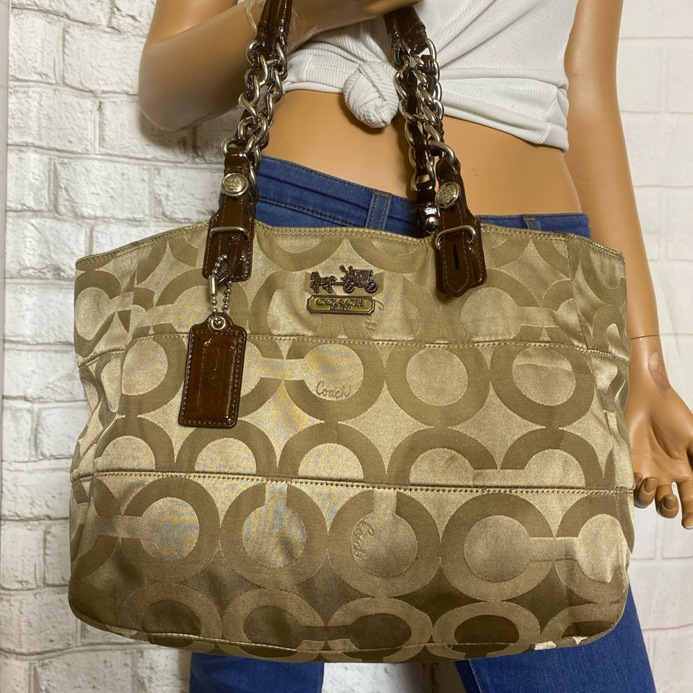 Coach  14133 Tribeca Op Art Sateen Tote Handbag